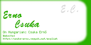 erno csuka business card