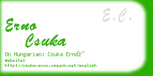 erno csuka business card